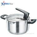 Good Quality kitchen using #201 Stainless Steel Cookware with glass lid